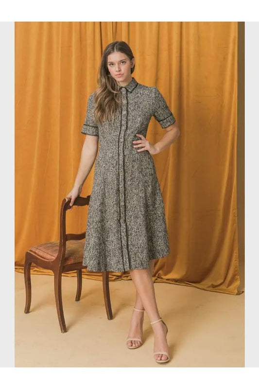 A boucle button down shirt dress - The Perfect Gift Shop & Boutique