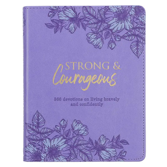 Christian Art Gifts- Devotional Strong And Courageous Faux Leather