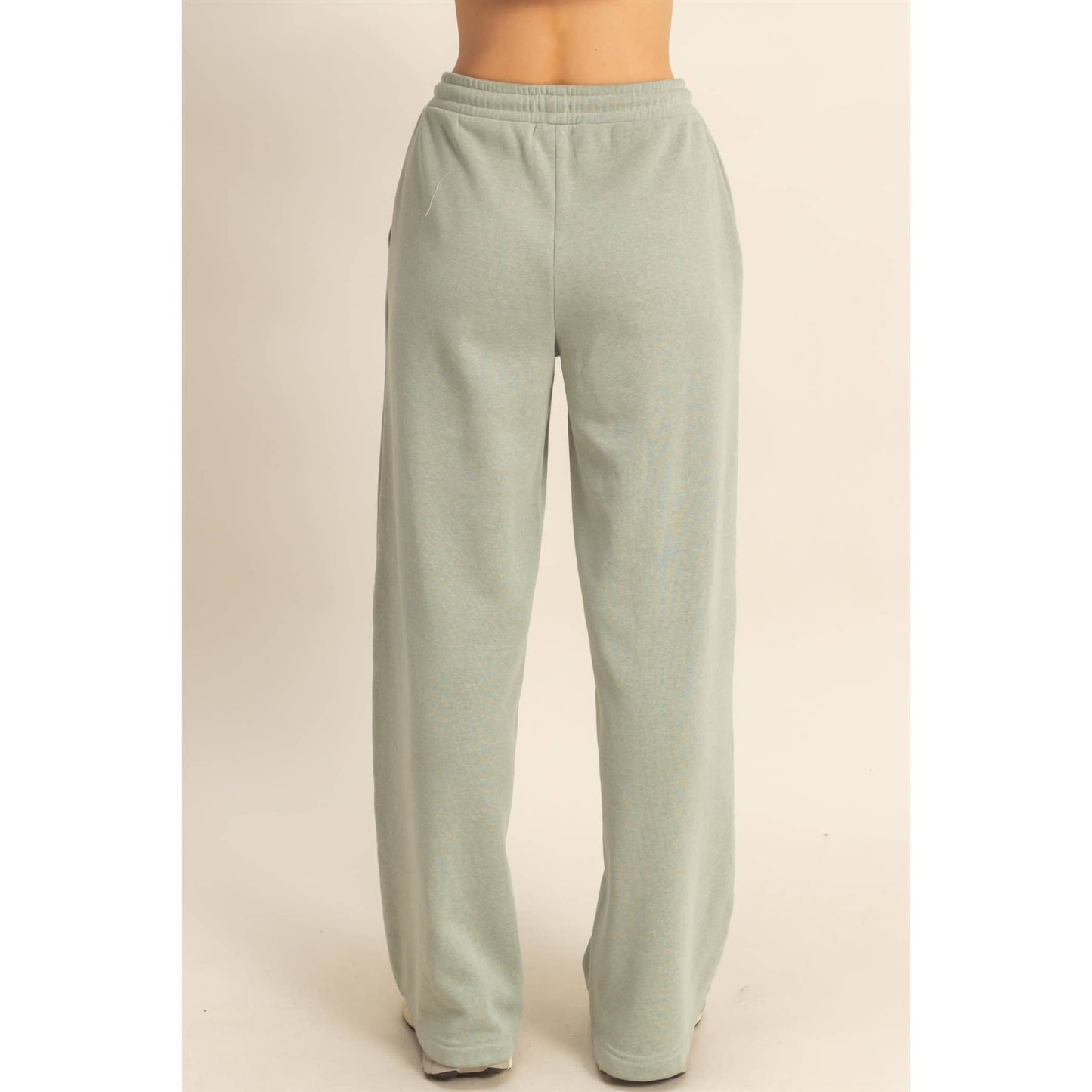 High-Waist Drawstring Pintuck Pants: DARK TAUPE / S-M-L(2-2-2)