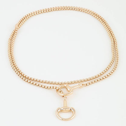 Polished Toggle Loop Box Chain Necklace: GD