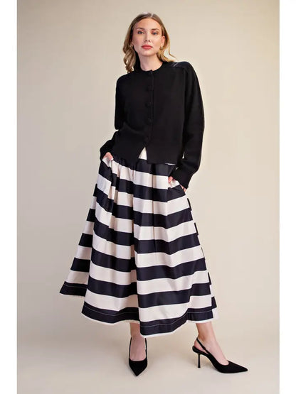 Calli Striped Midi Skirt