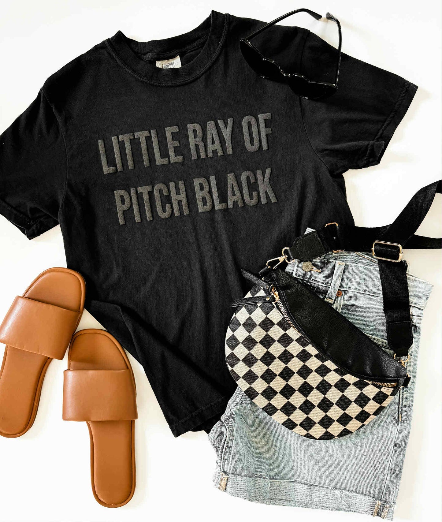 Little Ray of Pitch Black Graphic Tee, Sarcastic Funny Shirt: Small
