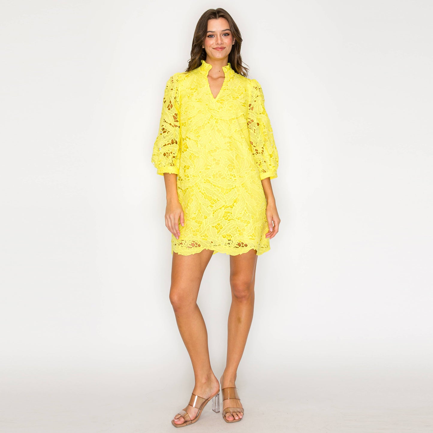 Lemon Bloom Lace Dress