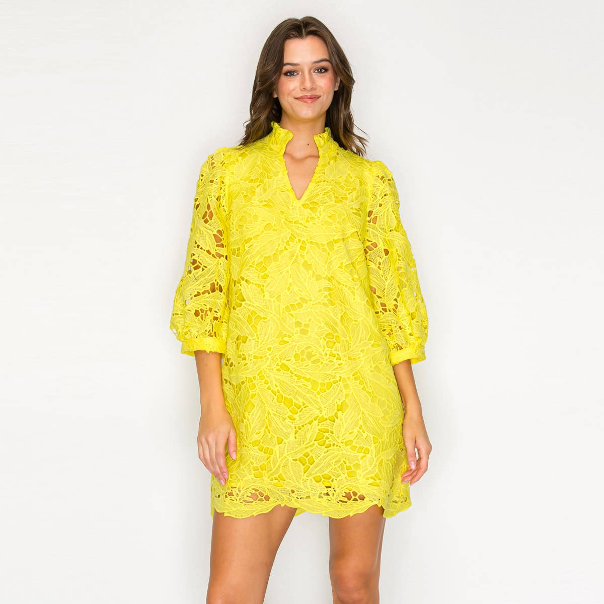 Lemon Bloom Lace Dress