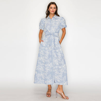 Bluebell Garden Stripe Midi Dress