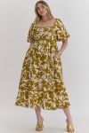 "Aundria" Floral Damask Dress - Plus Size - The Perfect Gift Shop & Boutique