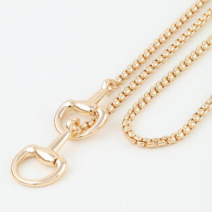 Polished Toggle Loop Box Chain Necklace: GD