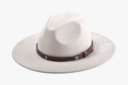 Wynn Faux Suede Fedora – Studded Band Hat | HAT2325: Tan
