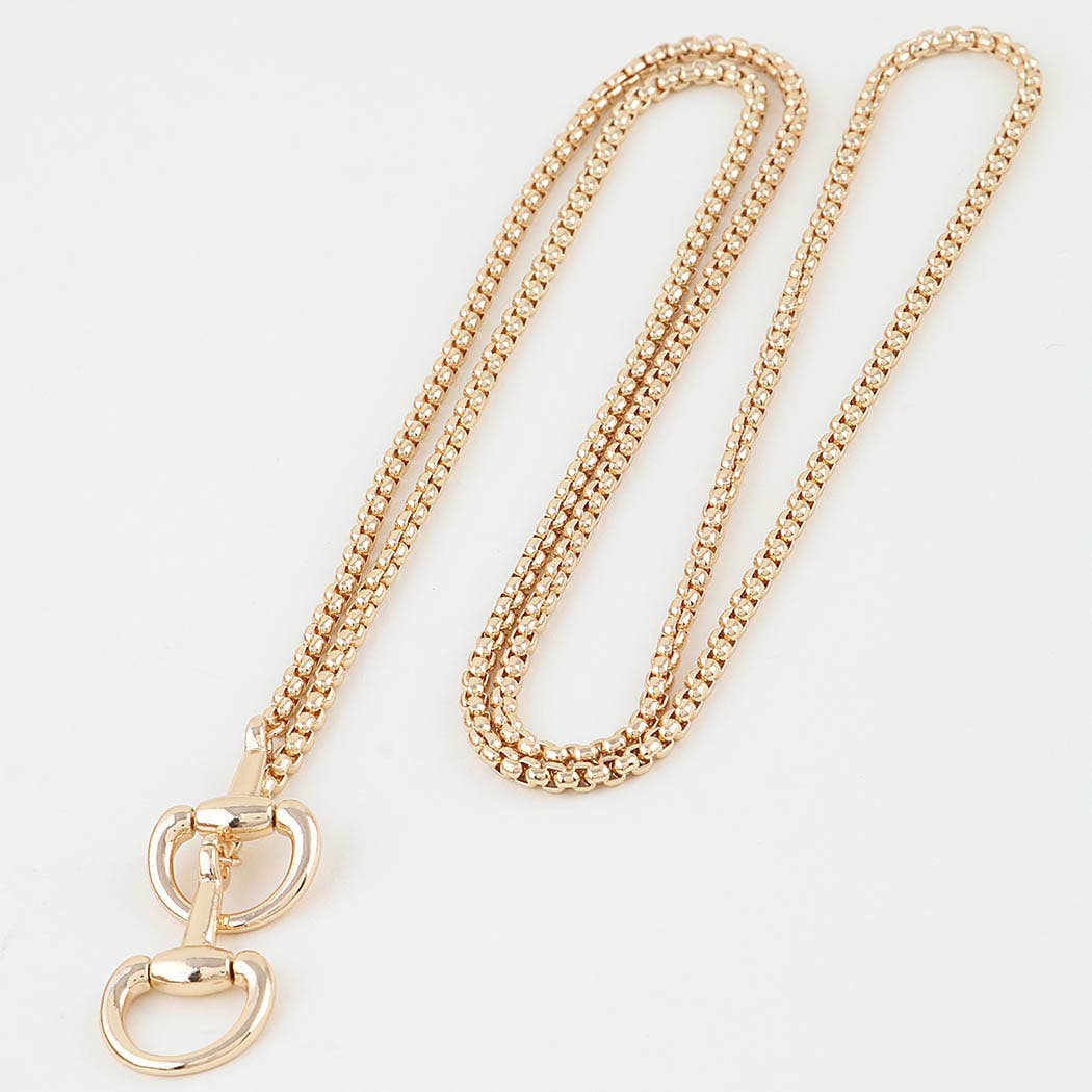 Polished Toggle Loop Box Chain Necklace: GD