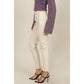 Faux Leather High-Waist Skinny Pants: CREAM / S-M-L