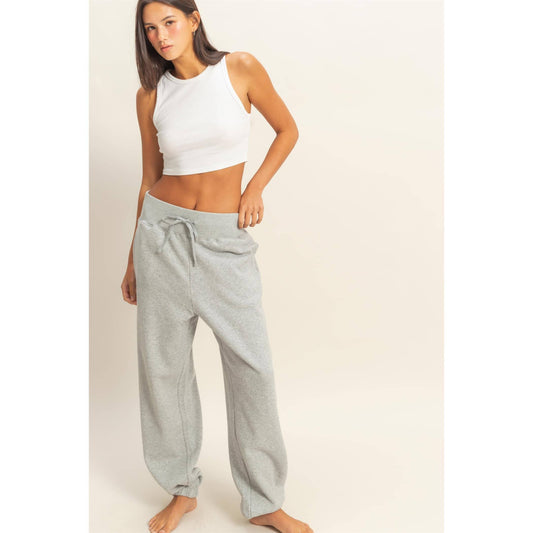 High-Waist Jogger Pants: BANANA CREAM / S-M-L(2-2-2)