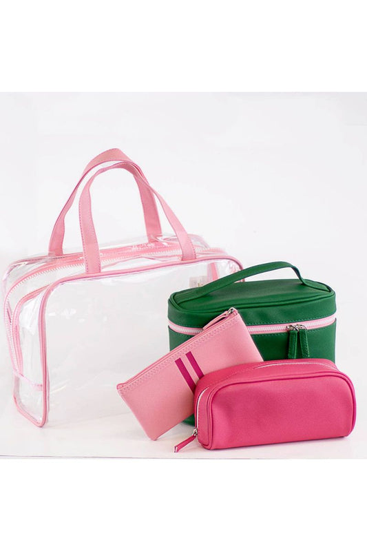 Livie Travel Gift Set   Pink/Kelly   12x8x4.5