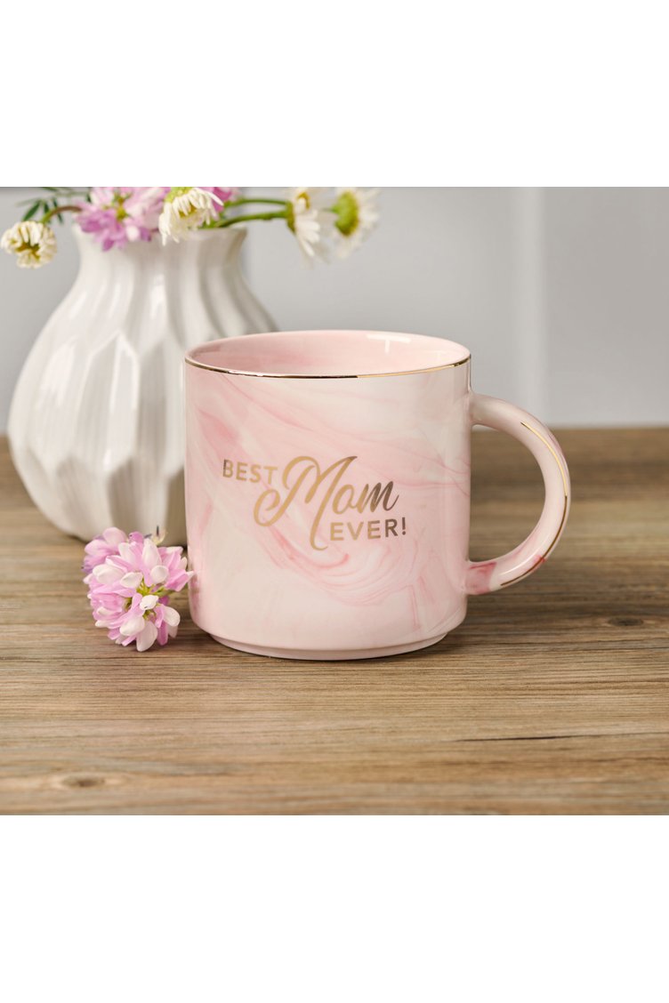 Best Mom Ever Pink Marbled Ceramic Coffee Mug - The Perfect Gift Shop & Boutique