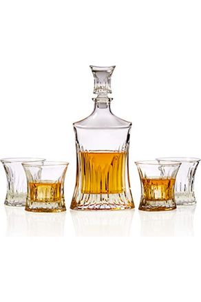 Bezrat Barware 5 Piece Glass Decanter & Whisky Glasses Set - The Perfect Gift Shop & Boutique