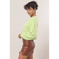 Wool Blend Cropped Sweater: LIGHT GREEN / S-M-L(2-2-2)