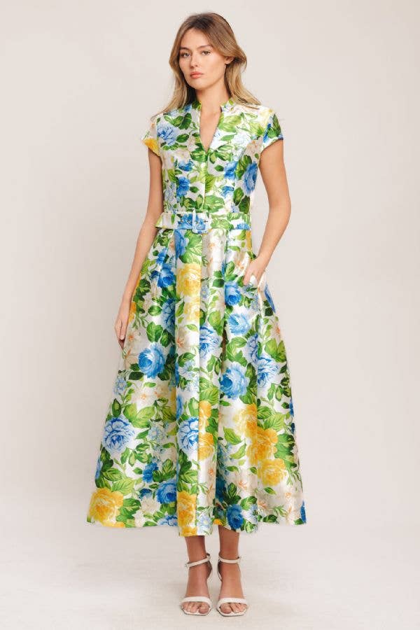 Amelia Floral Midi Dress