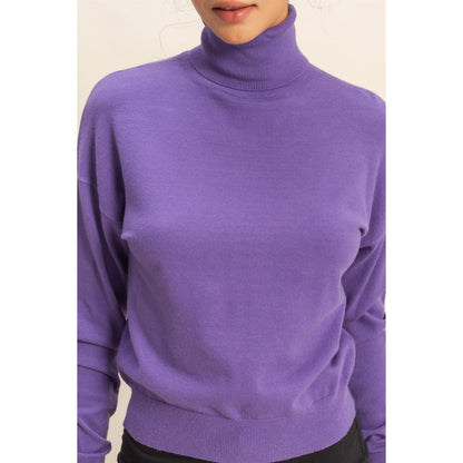 Long Sleeve Turtleneck Sweater: WISTERIA