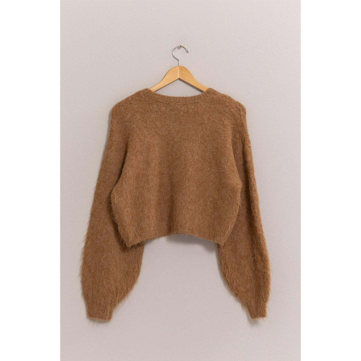 Wool Blend Cropped Sweater: LIGHT GREEN / S-M-L(2-2-2)