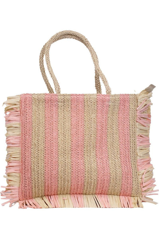 Excursion Tote   Natural/Pink   19x15x2