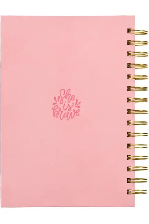 Christian Art Gifts - Journal Wirebound Pink She Is Brave - The Perfect Gift Shop & Boutique