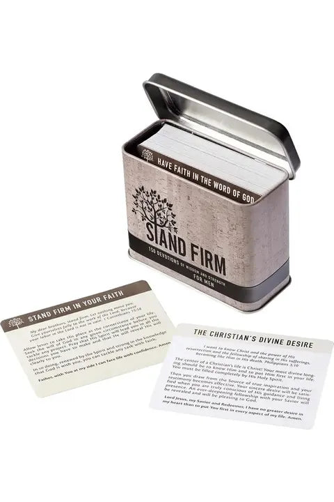 Christian Art Gifts - Stand Firm Devotional Cards in a Tin for Men - The Perfect Gift Shop & Boutique