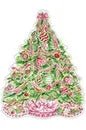 Christmas Tree with Pink Ribbon & Bow Posh Die - Cut Placemat - The Perfect Gift Shop & Boutique