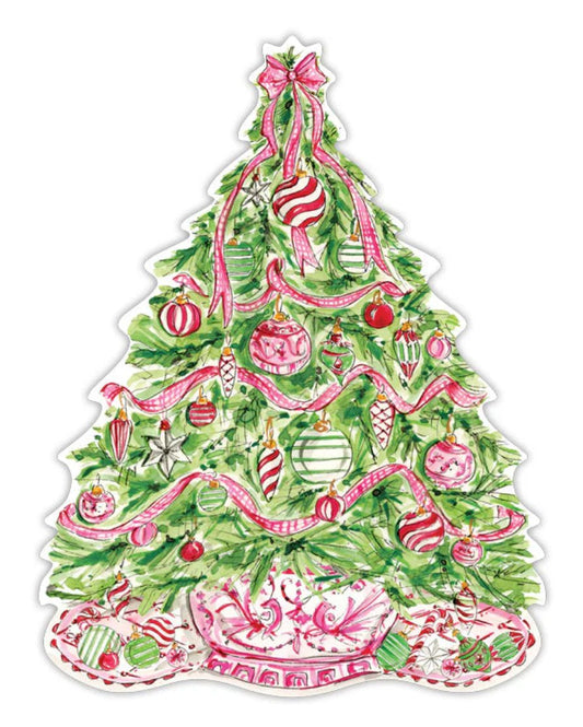 Christmas Tree with Pink Ribbon & Bow Posh Die - Cut Placemat - The Perfect Gift Shop & Boutique