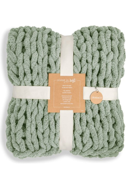 Chunky Knit Throw - Eucalyptus - The Perfect Gift Shop & Boutique