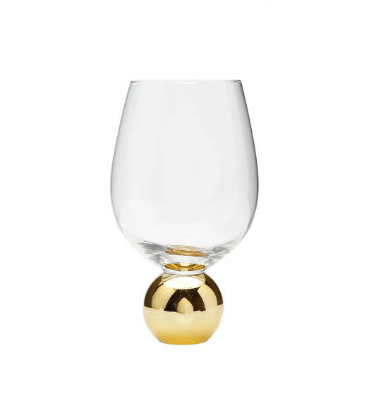 CLASSIC TOUCH DECOR INC. - Set of 6 Wine Glasses on Gold Ball Pedestal - The Perfect Gift Shop & Boutique