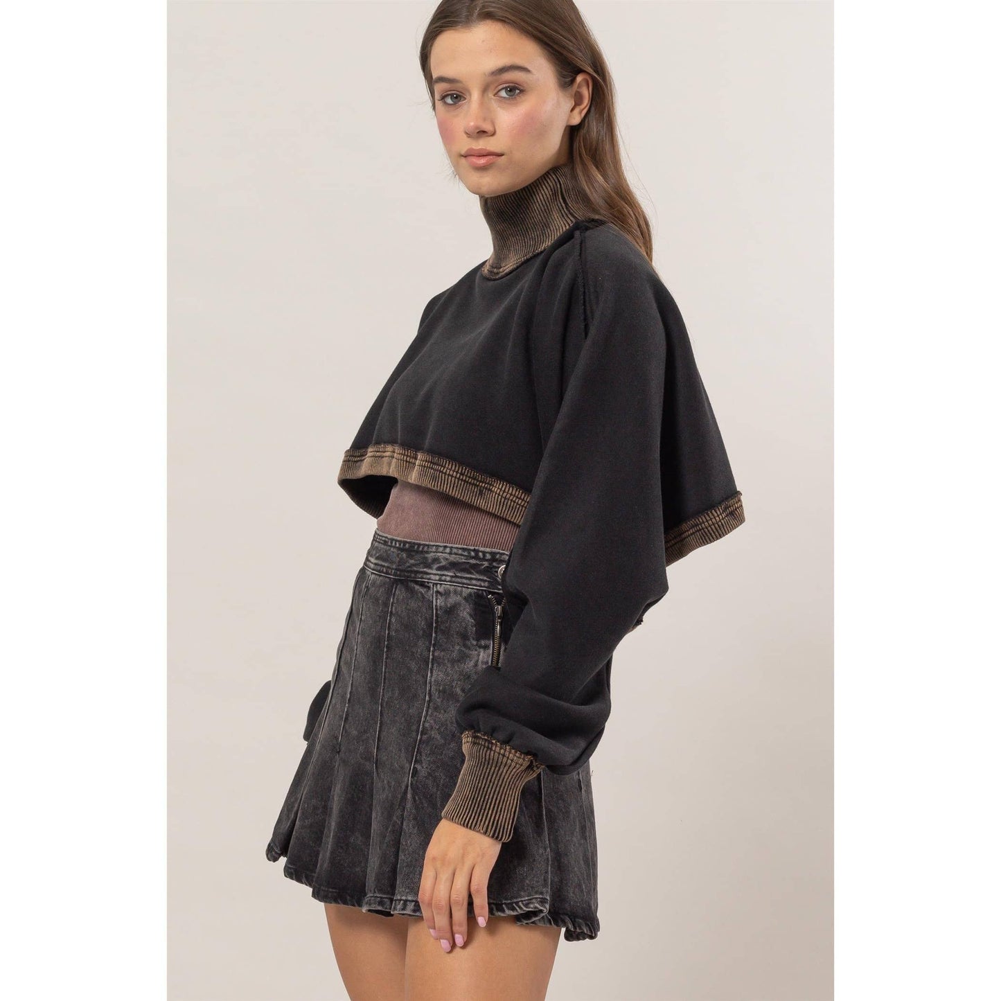 Cropped Turtleneck Sweater