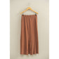 Mid-Rise Mineral Washed Casual Maxi Skirt: DARK TAUPE / S-M-L(2-2-2)