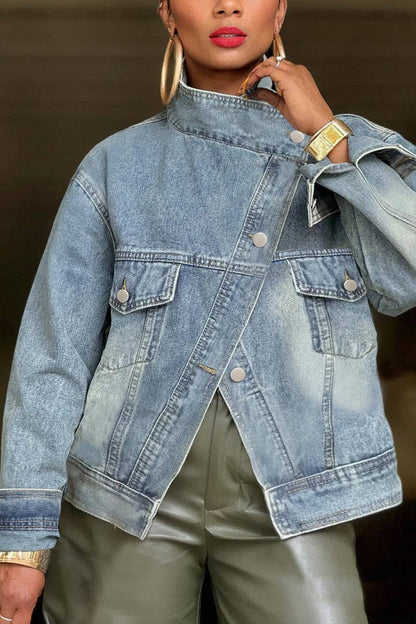 Oversized Denim Jacket: S