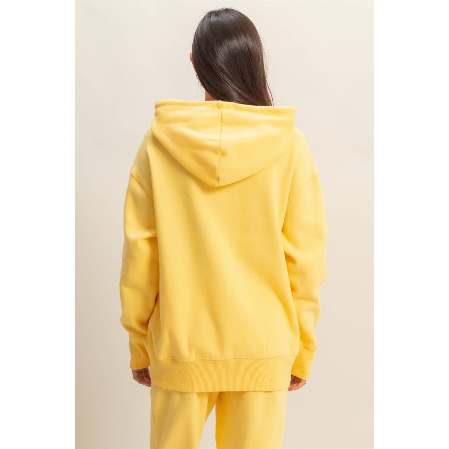 Drop Shoulder Oversized Hoodie: BANANA CREAM