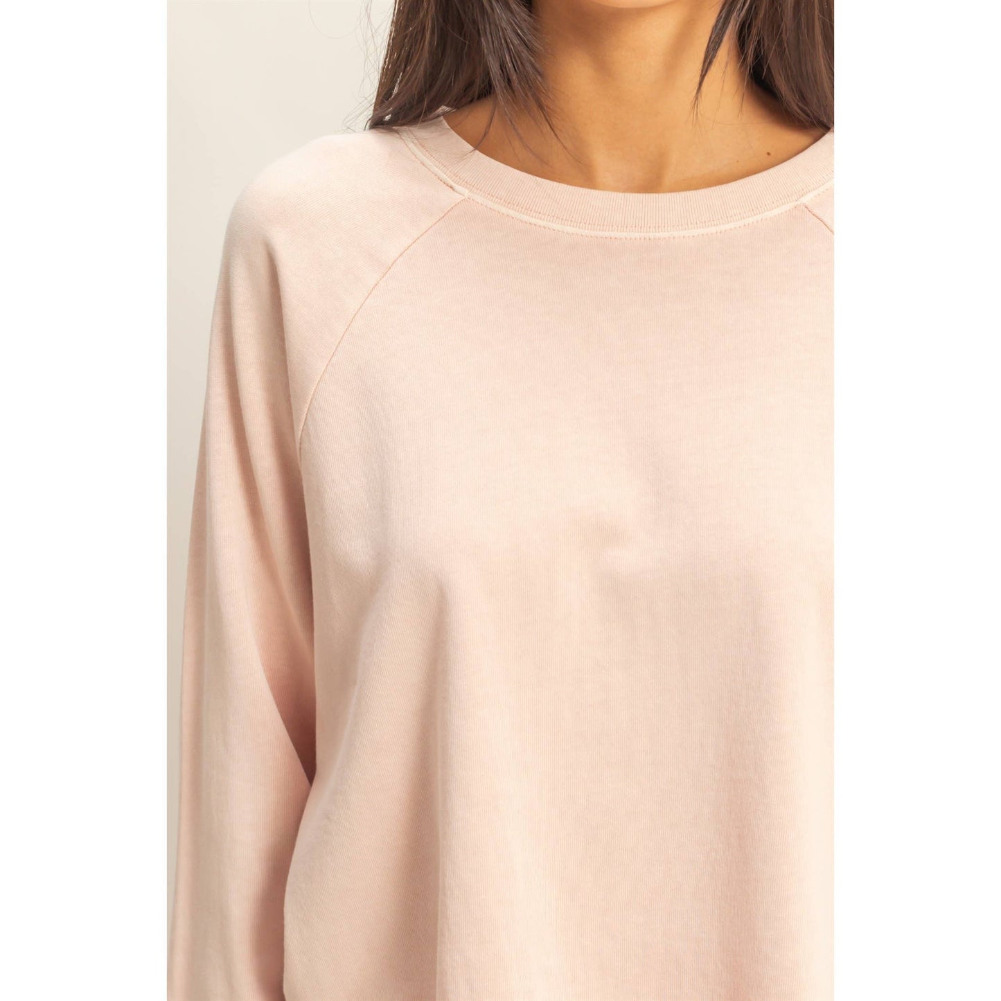 Raglan Long Sleeve Top: BANANA CREAM