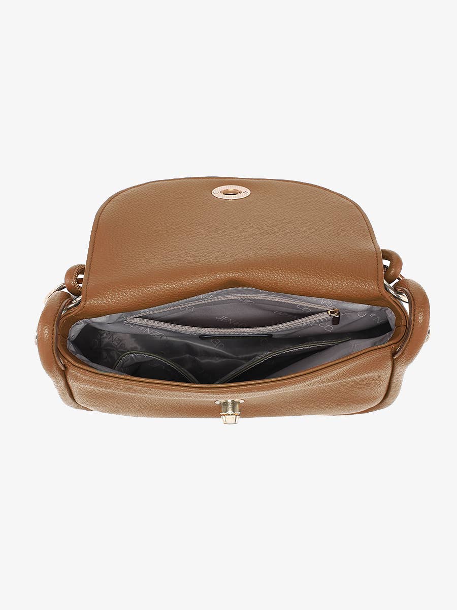 Effie Messenger Satchel Bag Mocha With Knotted Handle