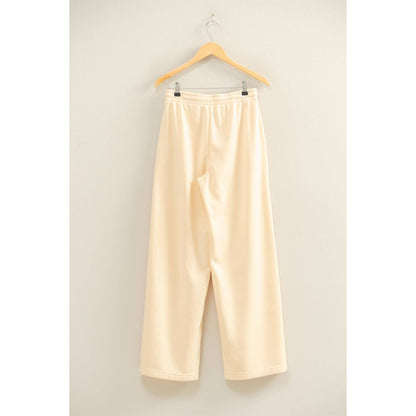 High-Waist Drawstring Pintuck Pants: ALPACA / S-M-L(2-2-2)