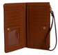Ellen Tracy Smooth Vachetta Fleur De Li  Wristlet: 233-TOFFEE