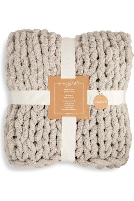 Demdaco - Chunky Knit Blanket - Taupe - The Perfect Gift Shop & Boutique