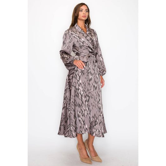 Satin Wrap Maxi Dress