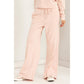 High Waist Drawstring Wide Leg Pants: DUSTY PINK / S-M-L(2-2-2)