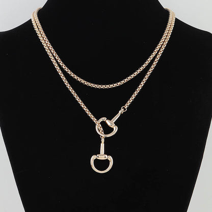 Polished Toggle Loop Box Chain Necklace: GD