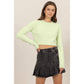 Padded Shoulder Cropped Sweater