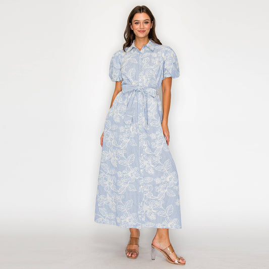 Bluebell Garden Stripe Midi Dress