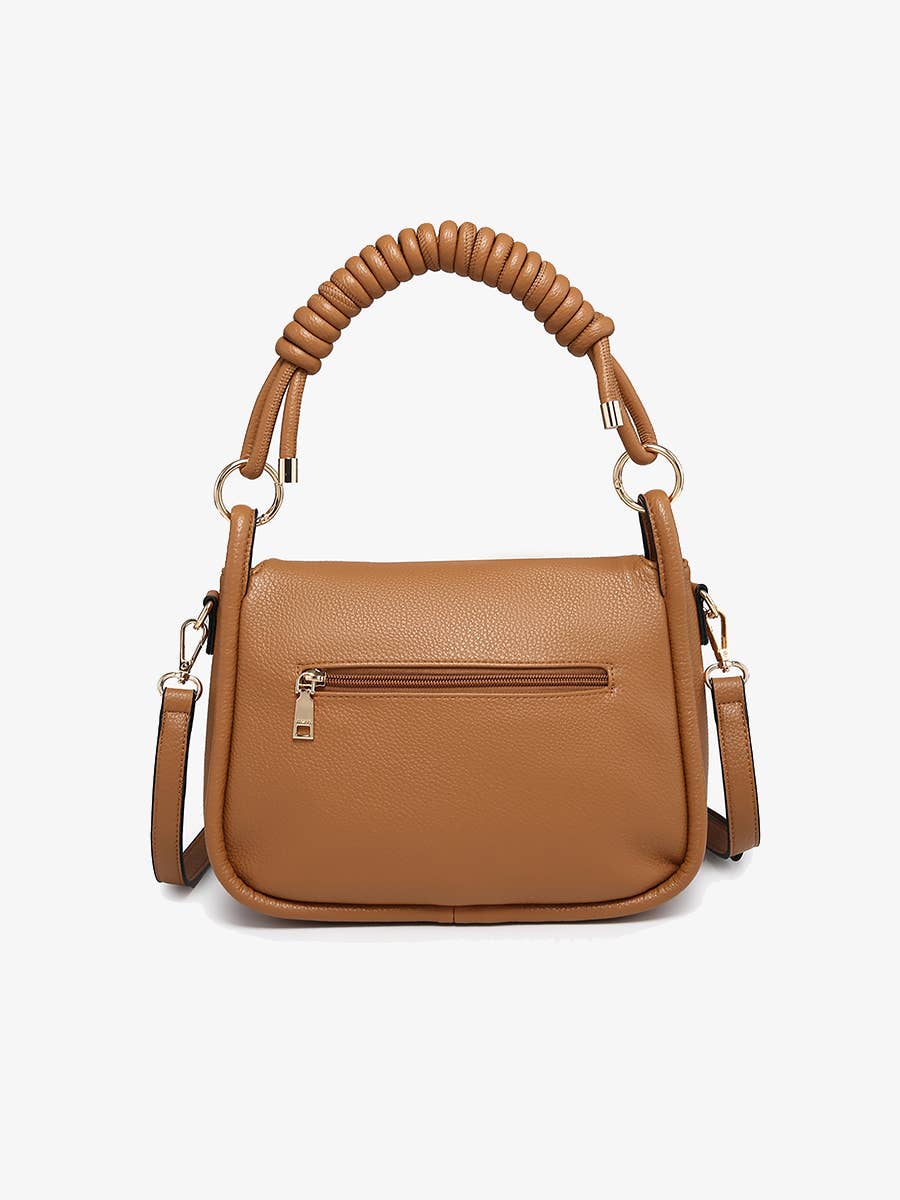 Effie Messenger Satchel Bag Mocha With Knotted Handle