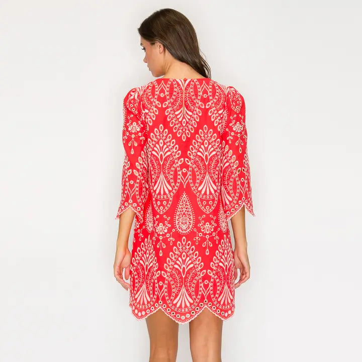 Valencia Embroidered Mini Dress