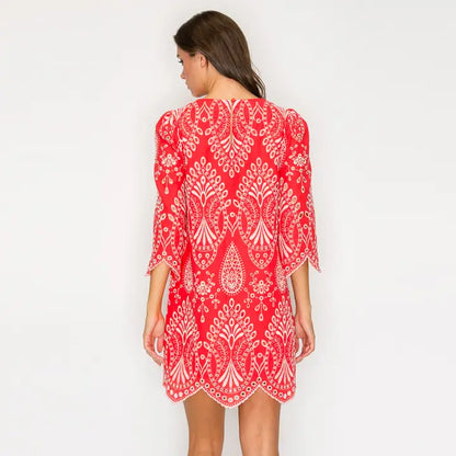 Valencia Embroidered Mini Dress