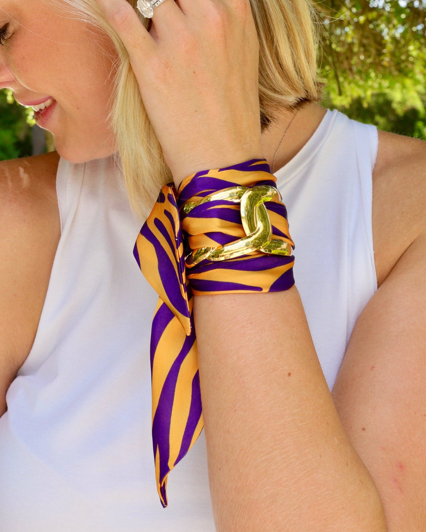 Serafina Scarf Bracelet Purple Gold: Default