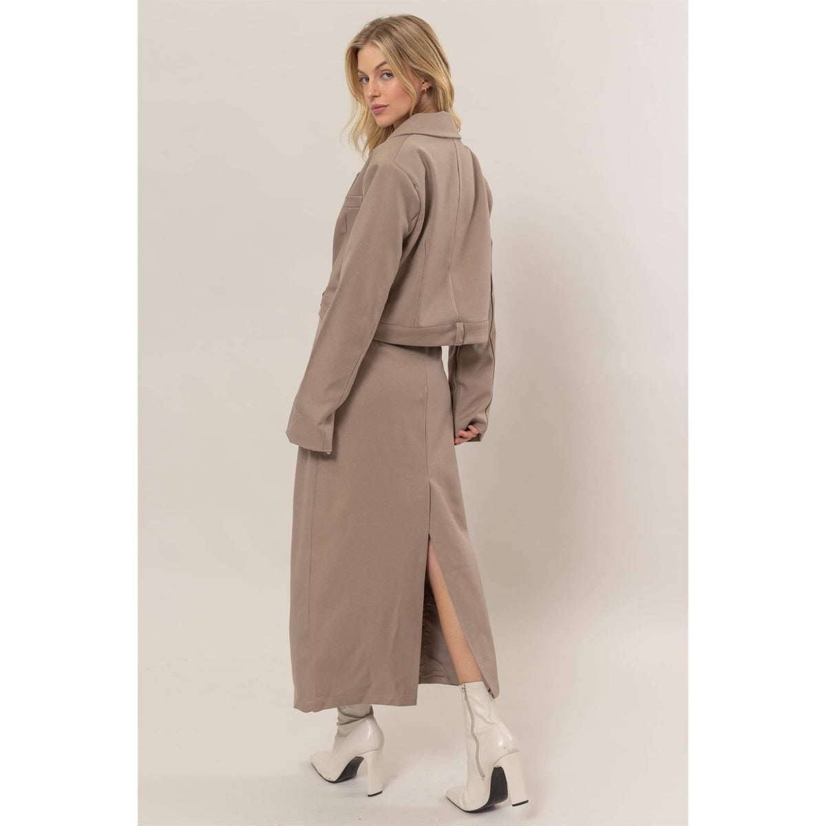 Pencil Midi Skirt: MOCHA