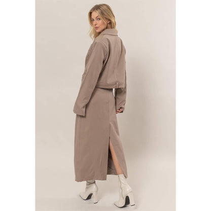 Pencil Midi Skirt: MOCHA