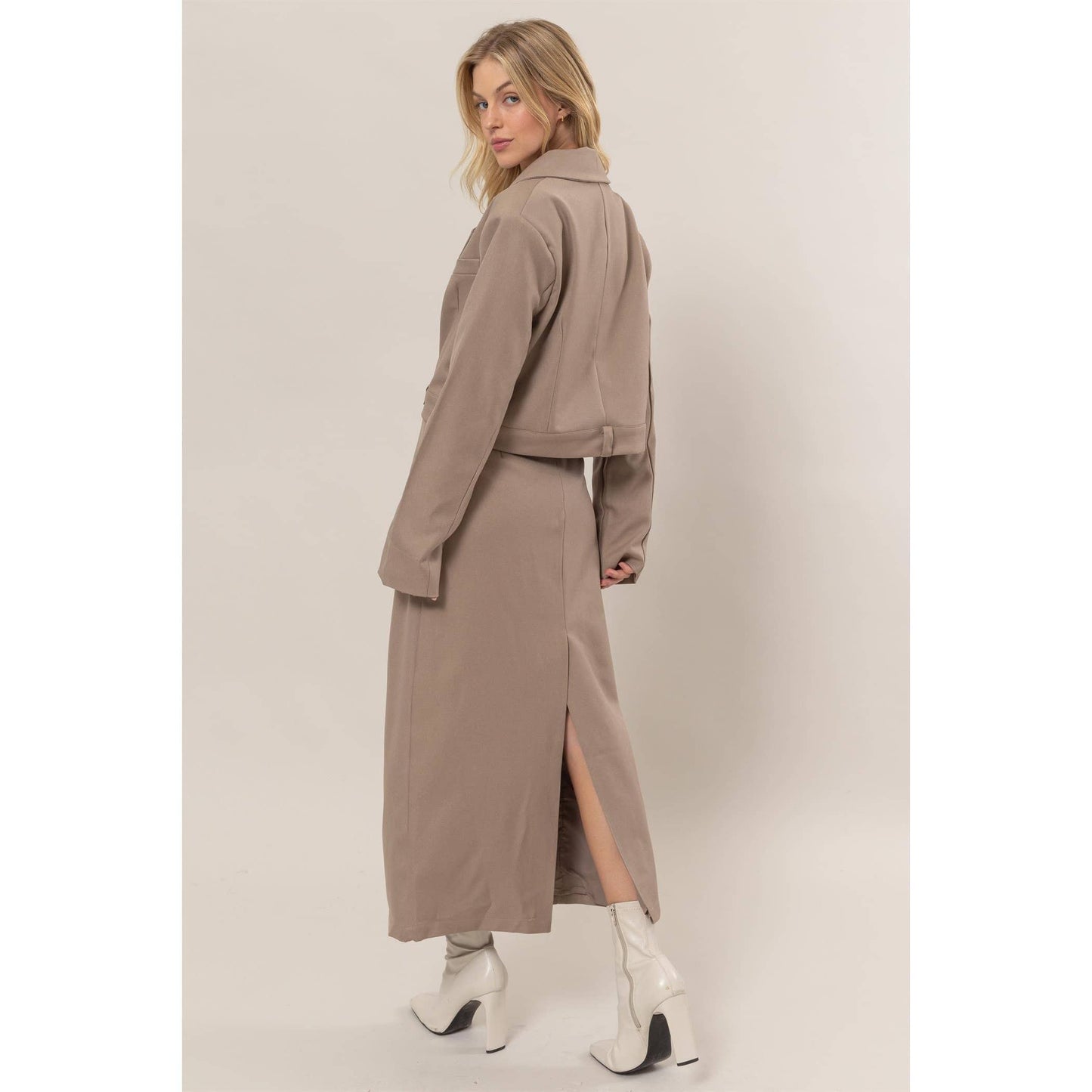 Pencil Midi Skirt: MOCHA